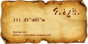 Ill Ádám névjegykártya